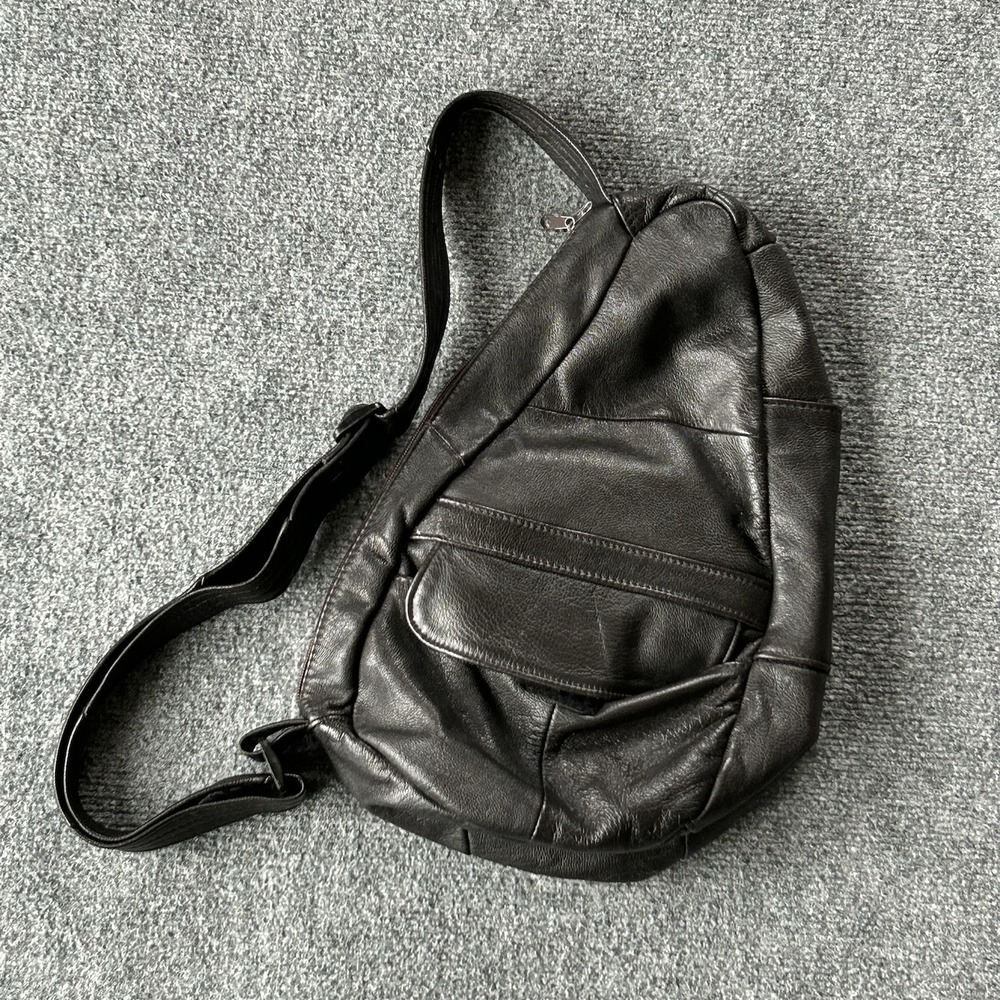 Amerileather Bag Chocolate Sling Backpack Leather Crossbody Mens Travel Daypack